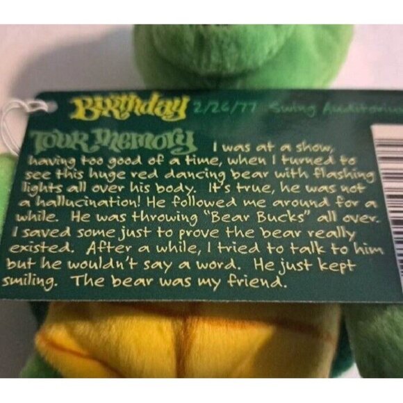 Terrapin Grateful Dead Bean Beanie Green Turtle Plush Doll Concert Tour Hippie - Picture 4 of 4